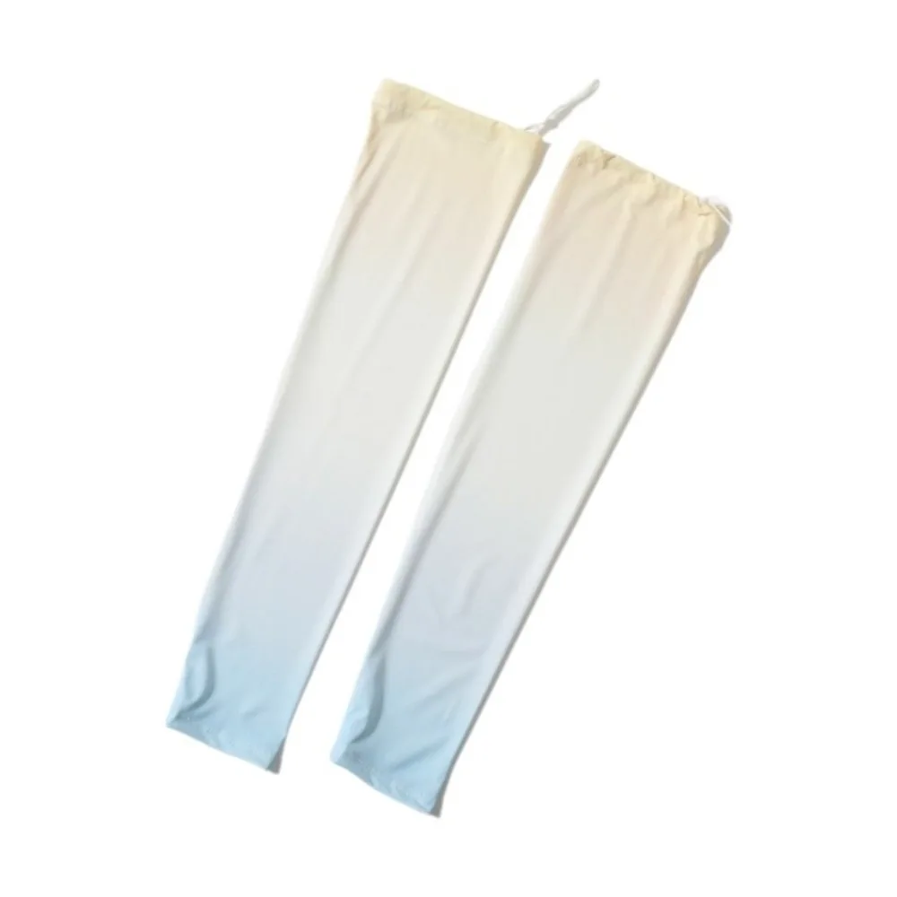 

Fashion Pulling Rope Ice Silk Arm Sleeves Gradient Color Flared Sunscreen Arm Sleeves Thin Large Cycling Arm Cover Ladies