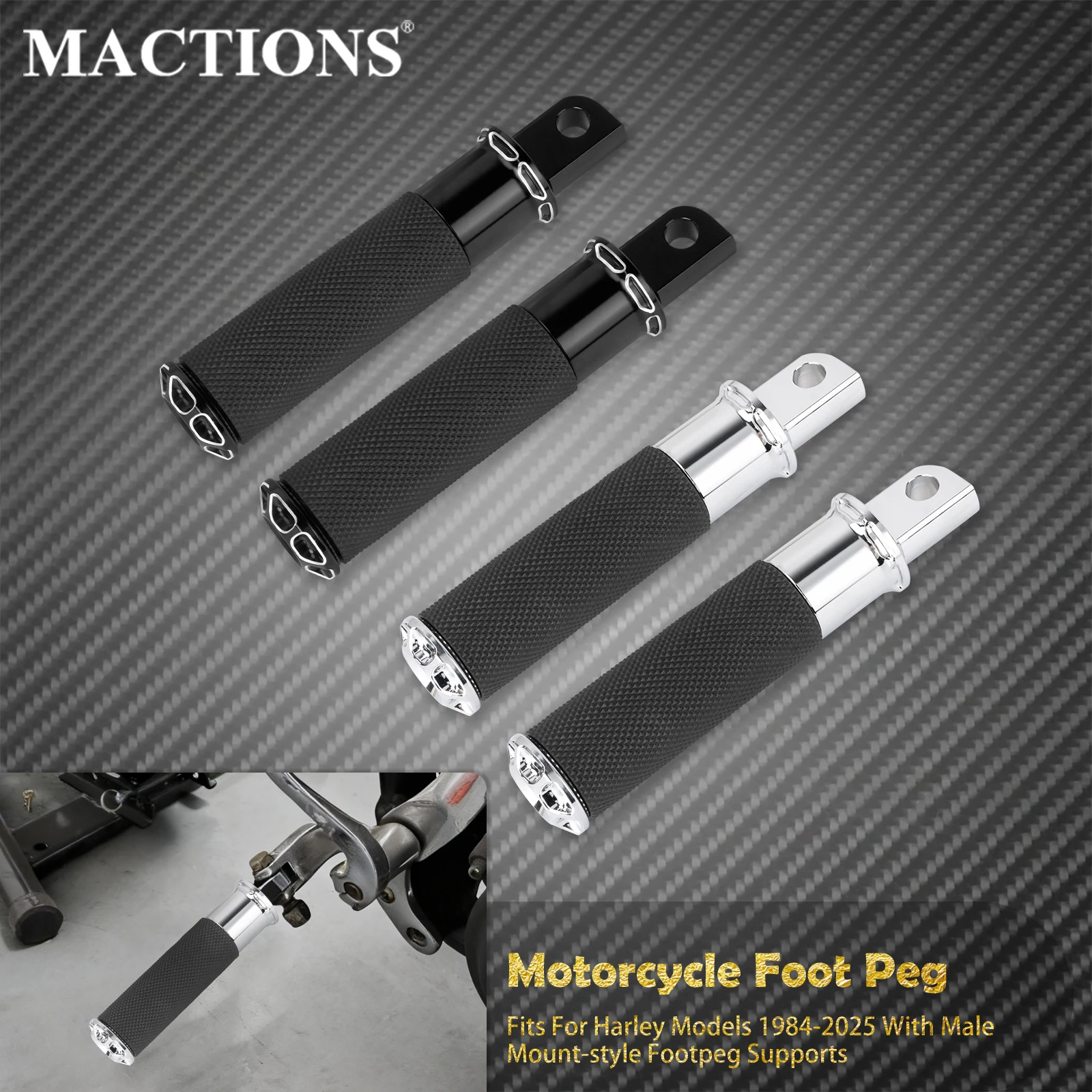 

Motorcycle Male Mount Footpegs Passenger Rear Footrest Pedals For Harley Dyna Sportster XL 883 Softail Touring Electra Glide FLH