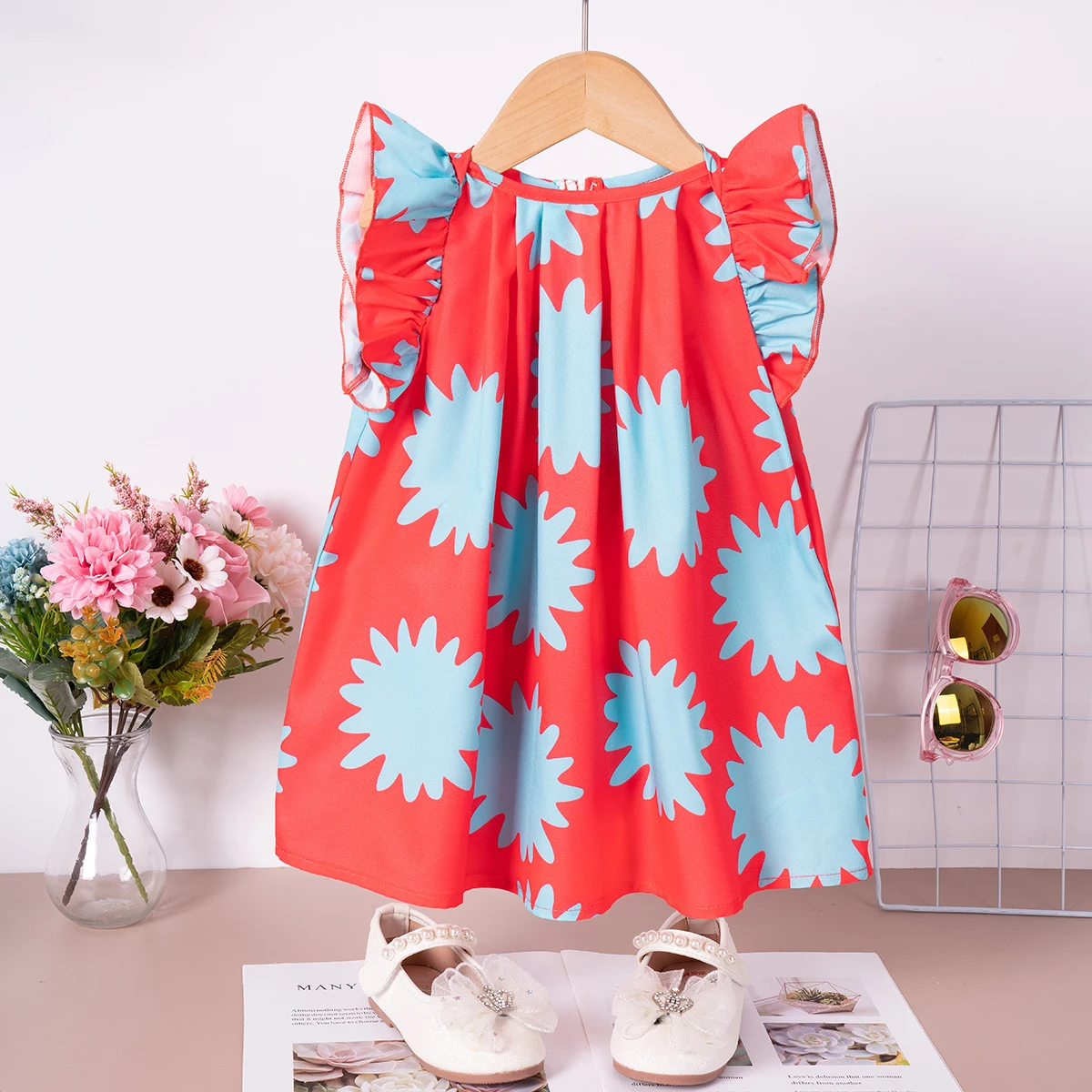 2024 Summer Girls New Sleeveless Fashion Print Cute Style Dress Casual and Comfortable Daily Wear