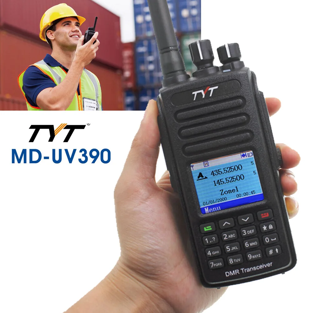 

TYT MD-UV390 DMR Digital Walkie Talkie UV390 IP67 Waterproof 5W Dual Band UV transceiver Two Way Radio 136-174 / 400-480MHz