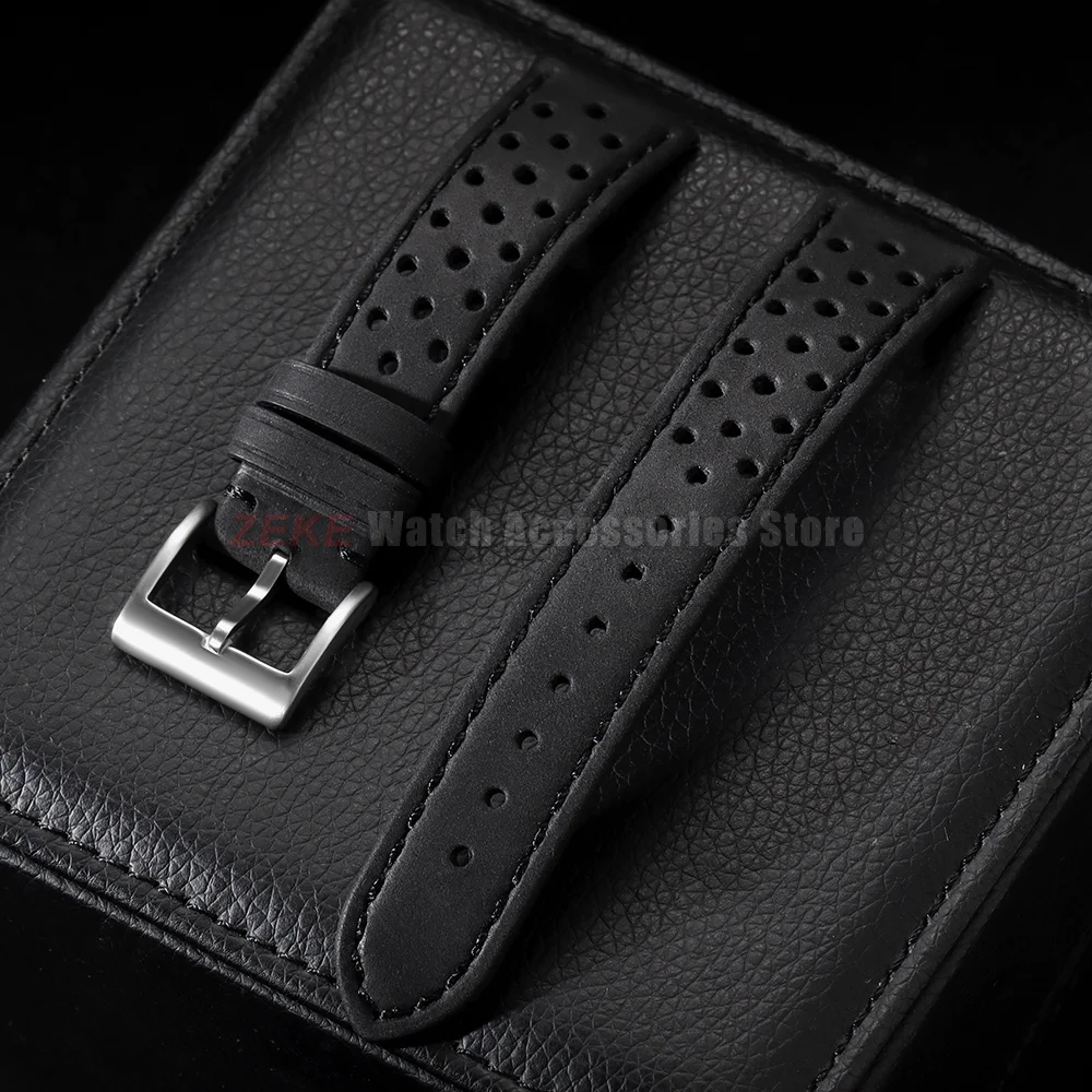 Vintage-Uhrenarmband aus echtem Leder, 18 mm, 20 mm, 22 mm, universell für Herren und Damen, Rindslederarmbänder, atmungsaktives Armband für Seiko Herrenarmband – Detail 13