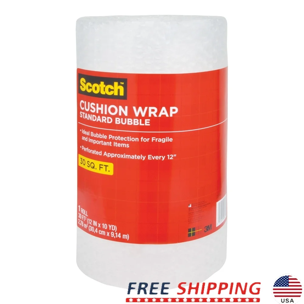 Avvolgimento per cuscino Rotolo da 12 pollici x 30 piedi Leggero Trasparente Ammortizzazione perforata Protezione Spedizione postale Conservazione Articoli delicati