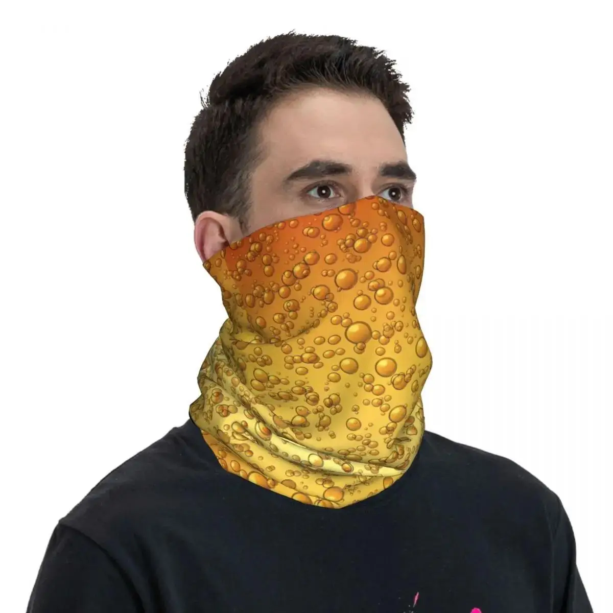 Men's Fashion Beer Bubble Print Lightweight Scarf - Versatile Neck Gaiter Headband Face Cover