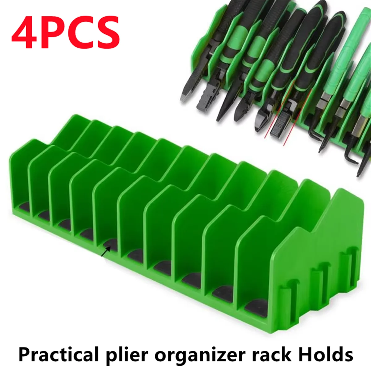 

4PCS Practical plier organizer rack Holds up to ten pliers Drawer Toolbox Sturdy Pliers Tool Organizer Storage Rack Space Saving