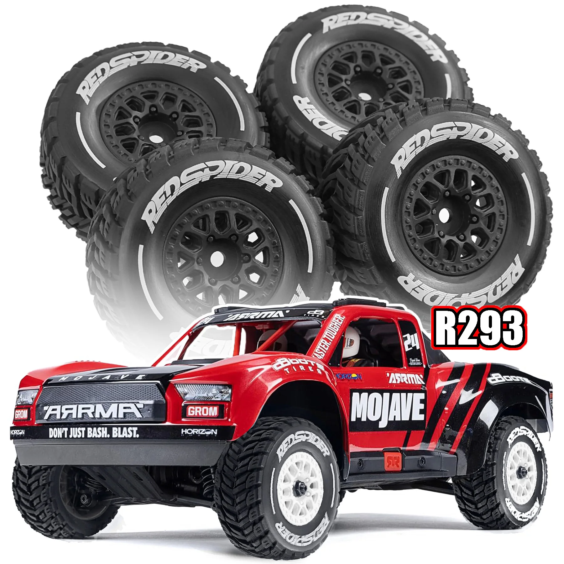 Para 1/14 Mini Mojave camión corto RC 4 Uds neumáticos LC ruedas de camión corto MOJAVE GROM