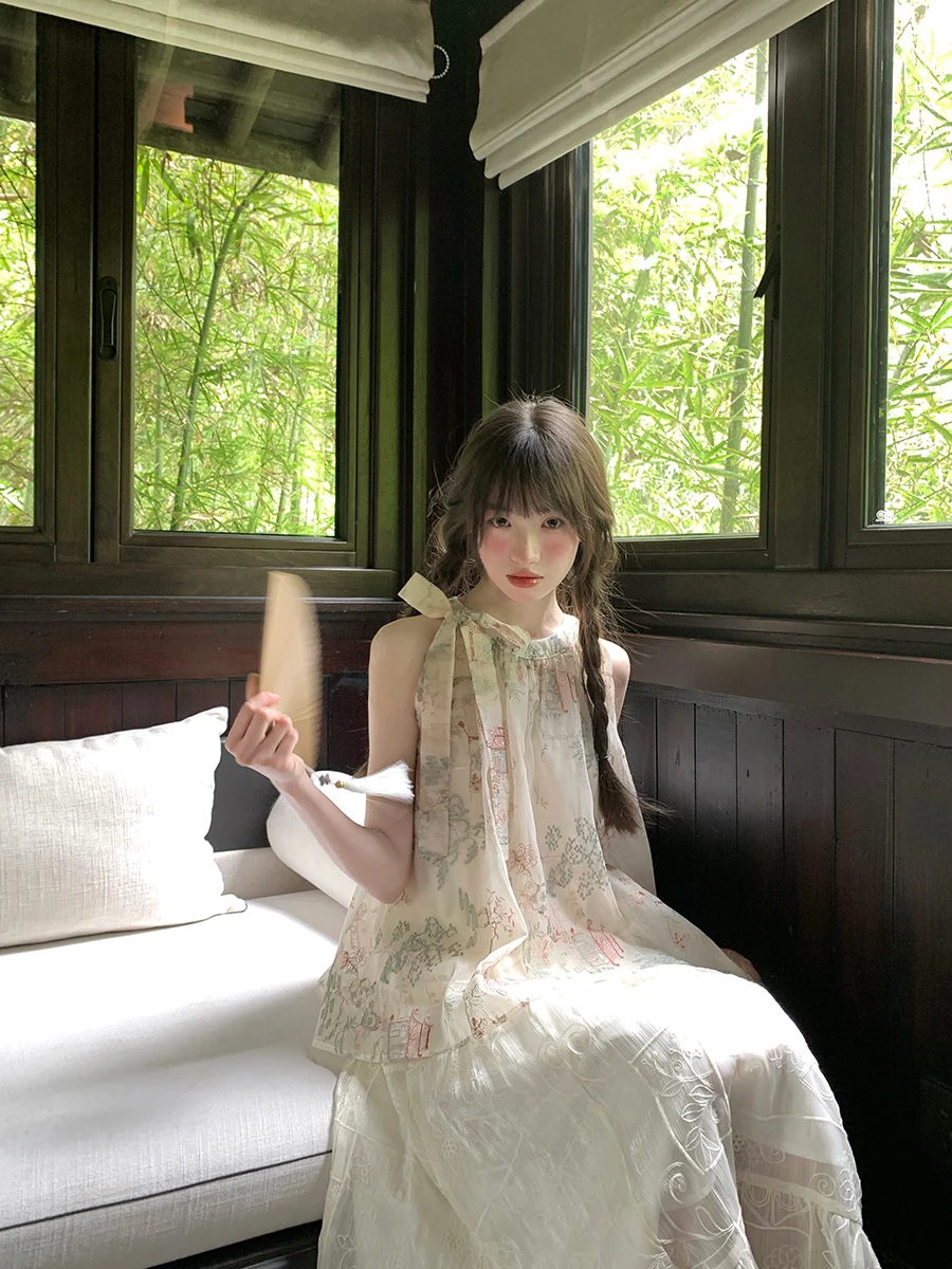 

Sweet Sle, летнее новое поступление, женский свободный топ с вышивкой и узлом, традиционный китайский топ Netie