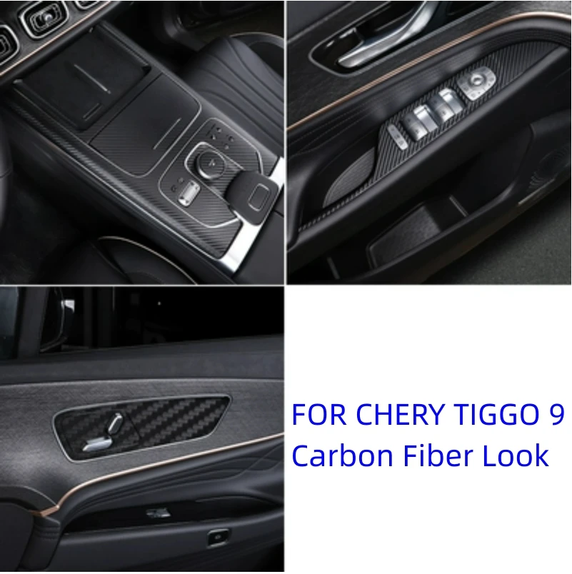 For Chery TIGGO 9 2023 Interior Accessories Transmission Shift Stalls Gear Frame Door Armrest Window Switch Cover Sticker