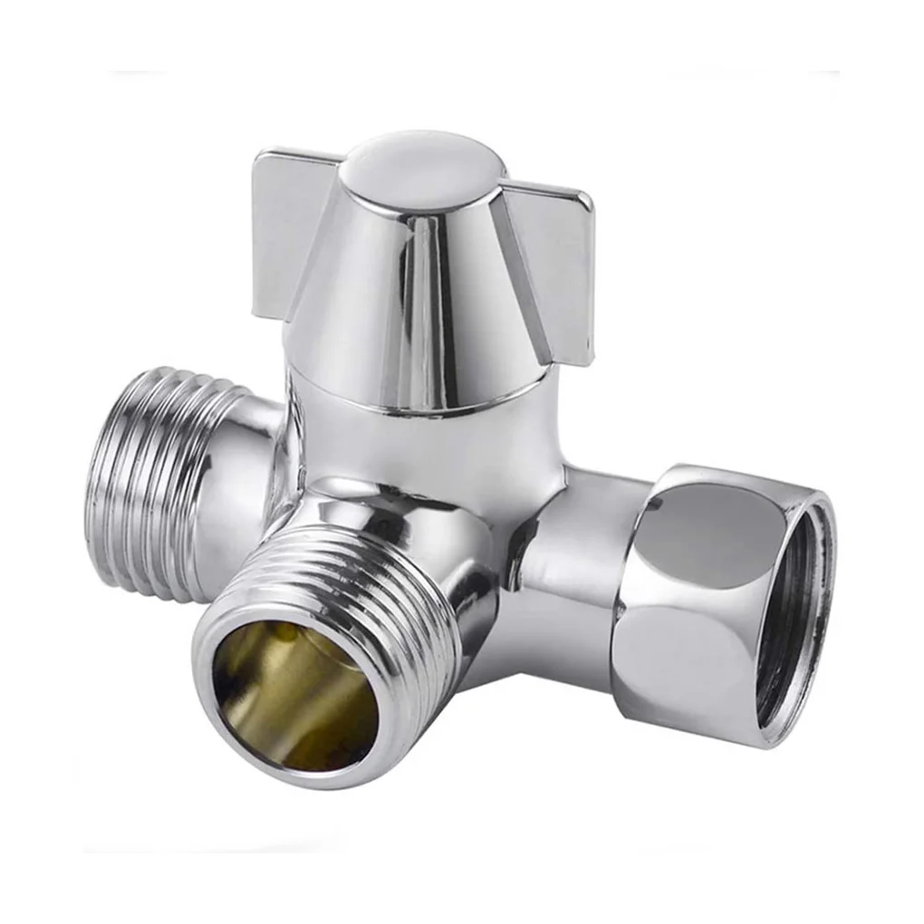 

Silver Brass 3 Way Shower Diverter Valve Switch - Long-lasting Durability Shower Adapter T Adapter Bidet Diverter