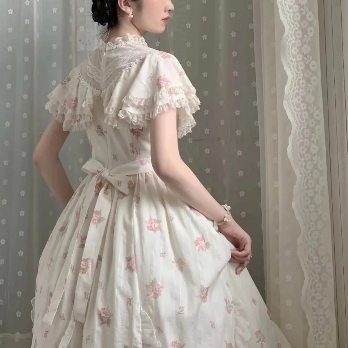 Palace Lolita Princess Dress Escape Lace Flower Fairy Summer Vintage Dress Kawaii Lolita Romantic Victorian Quinceanera Dresses