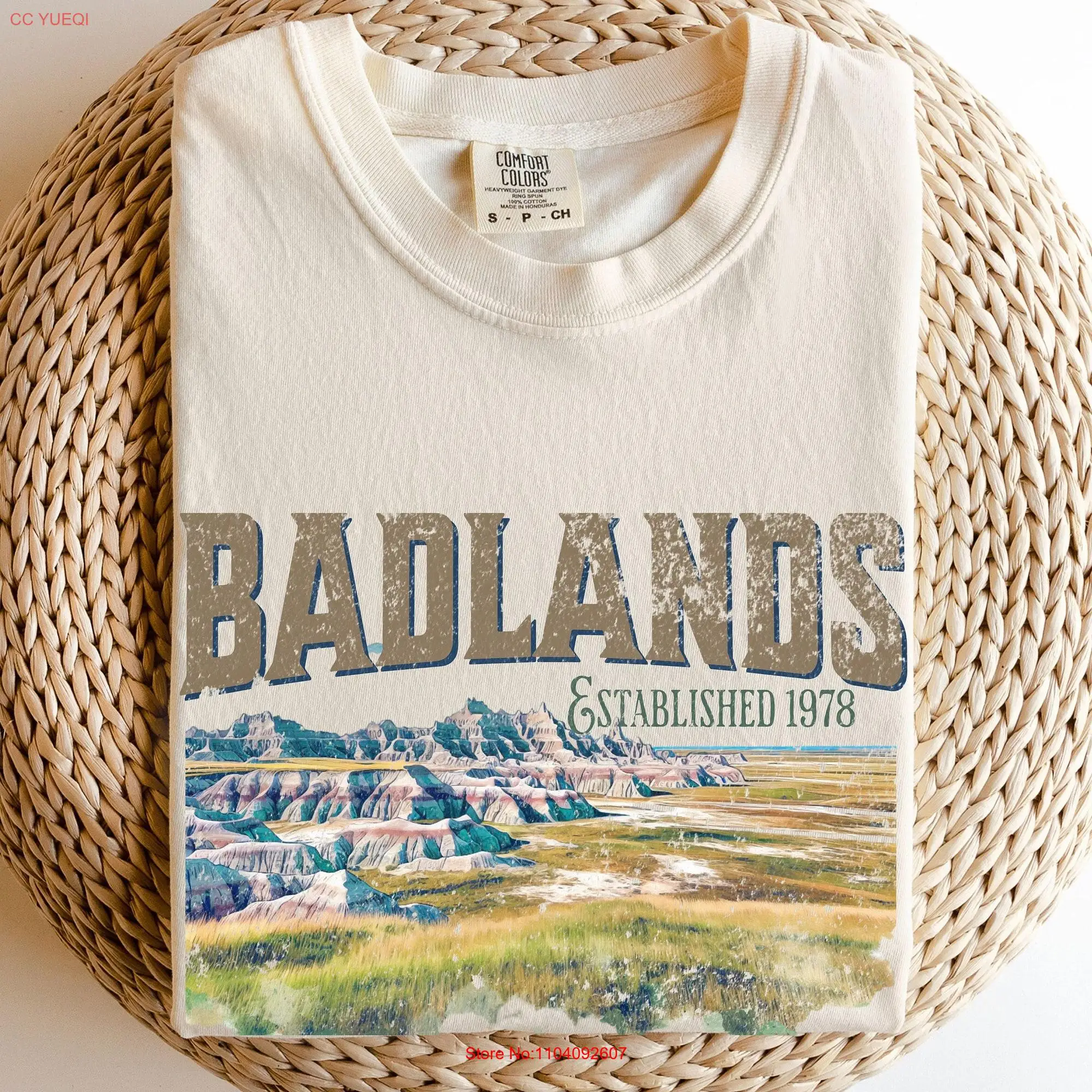 Badlands National Park T Shirt South Dakota Vintage Art Granola Girl Comfort Colors Location long or short sleeves