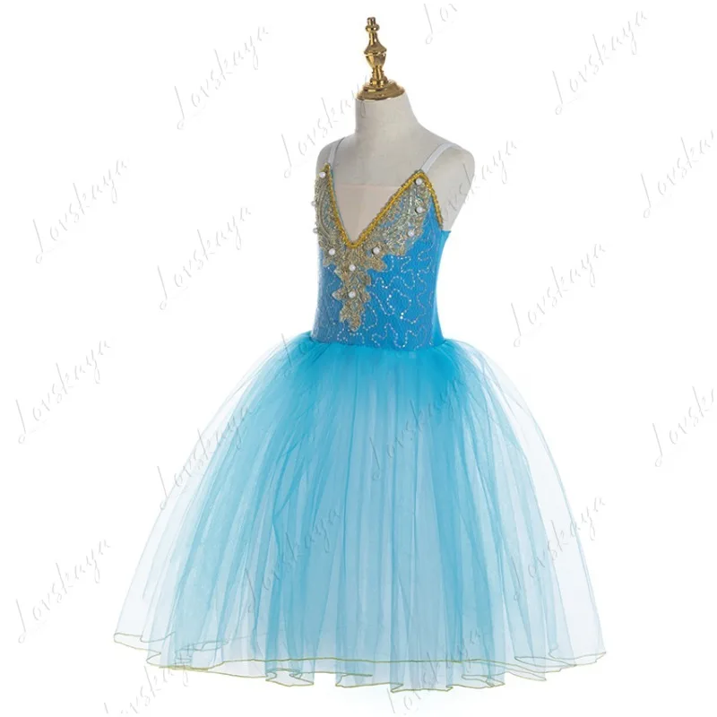 Children's Ballet Dance Costume - Puffball Chiffon Skirt - Ballet Long Dress - Competition Performance Outfit