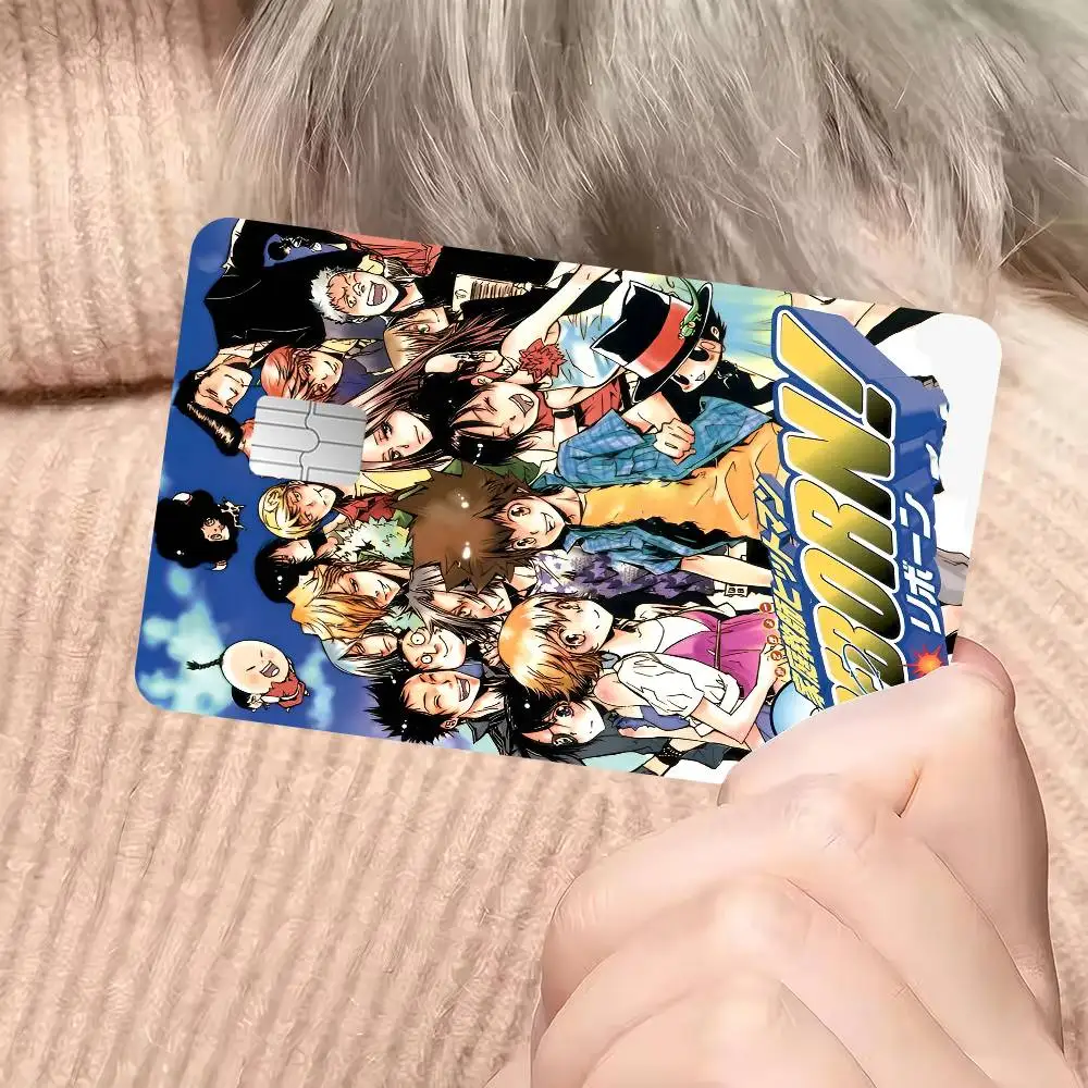 Katekyo Hitman Reborn Anime Cartoon Credit Card Skin Stickers For Bank Card Bus Metro Card Sticker Waterproof Women Gift