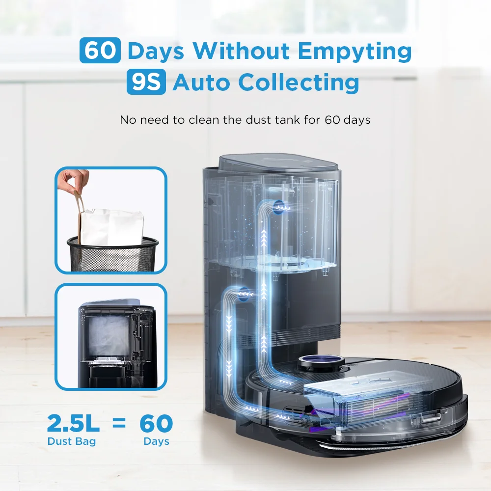 Midea-Eletrodomésticos Robôs para Casa, Eletrólise, Desinfecção, Vibração, Limpar, Robôs Inteligentes, Estação de Coleta de Poeira, S8 Plus