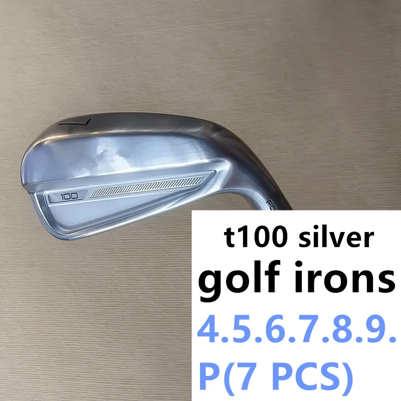

New men's golf clubs silver t100 golf iron set 7 pieces with head cover