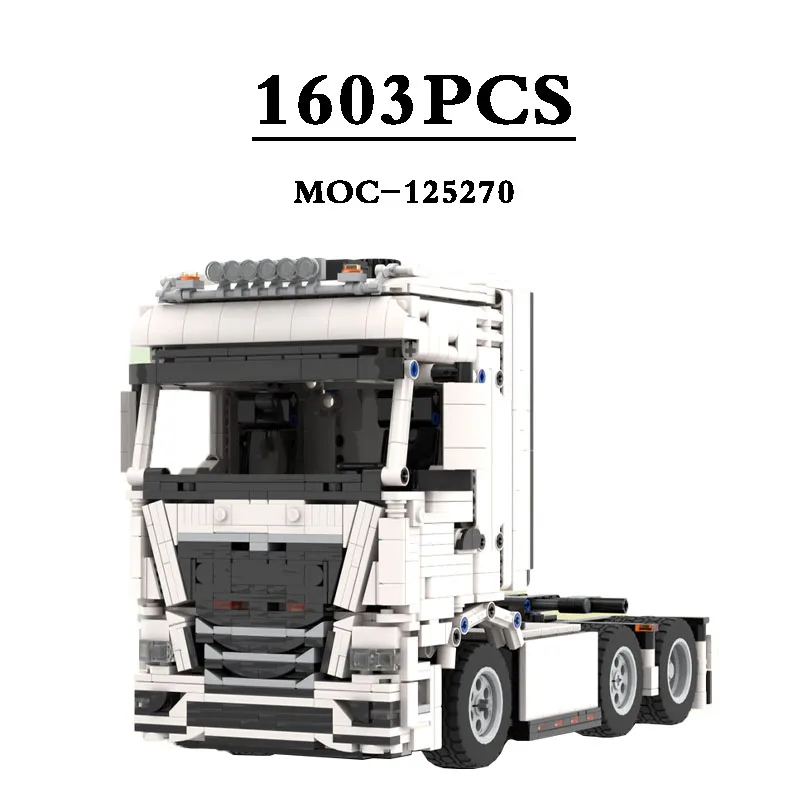 New Model MOC-125270 Truck Head Trailer Model Building Blocks Toy Splicing Blocks 1603PCS Christmas Gift Kids Birthday Gift