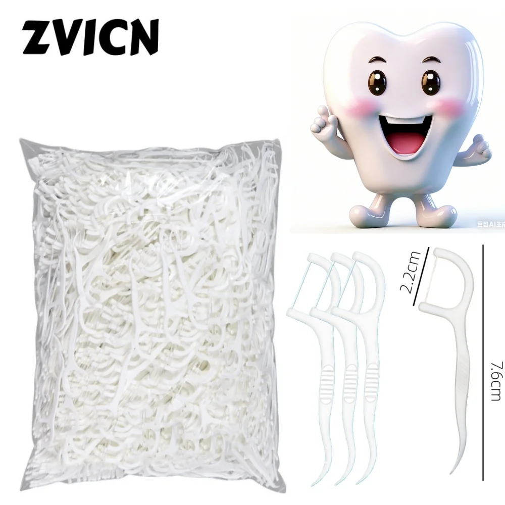 

100pcs Portable Disposable Dental Floss High Pull Toothpicks Stick Cleaner Between Teeth Interdental Brush Oral Hygiene Care