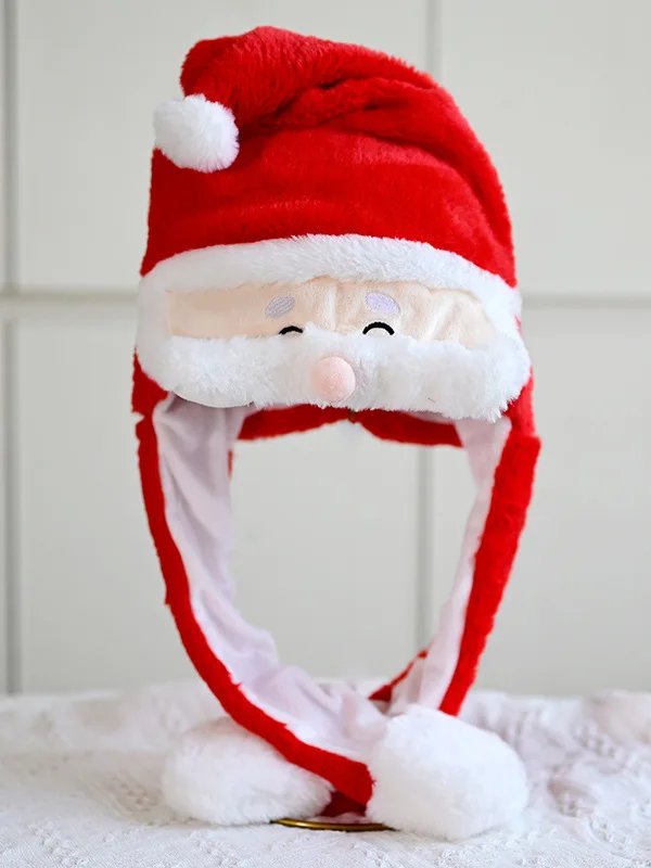 Christmas Plush Hat For Adult Kids Elk Headgear Moving Ears New Year Party Navidad Snowman Santa Hat Costume Decoration