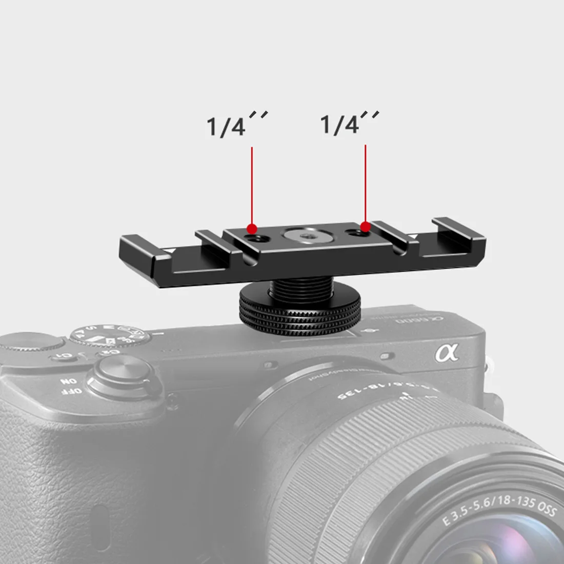 Triple/Doppel Kalt/Heißschuh Adapter 1/4 "Montage Verlängerung Bar Video Halterung für Canon für Nikon stativ Kamera Licht Mikrofon – Detail 6
