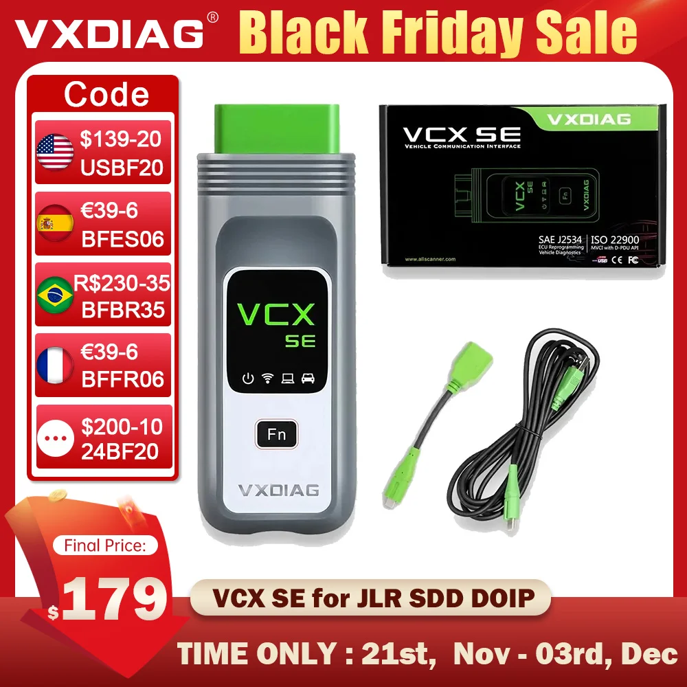 VXDIAG VCX VX708 SE for JLR SDD DOIP Car Diagnostic Tools For JLR Pathfinder SDDV160 ECU Coding J2534 Programming Free Update