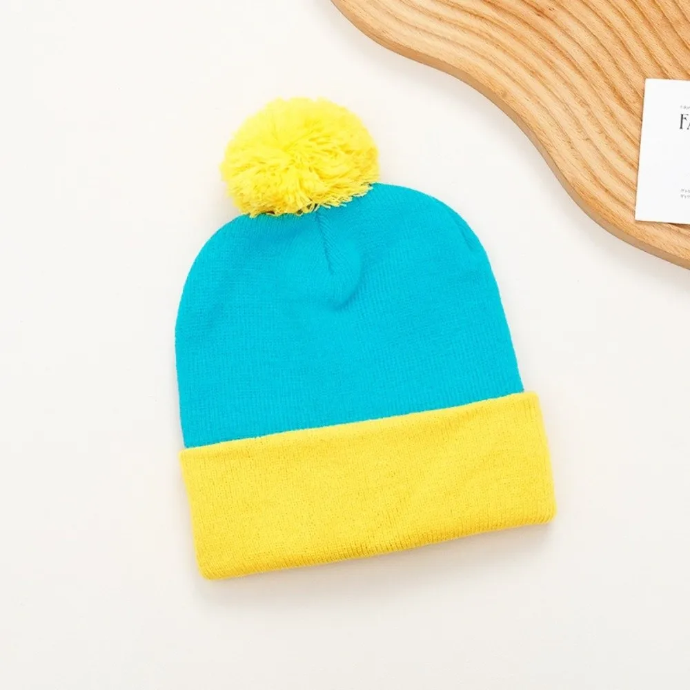 

Fashion Color Matching Knitted Hat Elasticity Windproof Beanies Cap Casual Warm Pullover Cap Autumn Winter