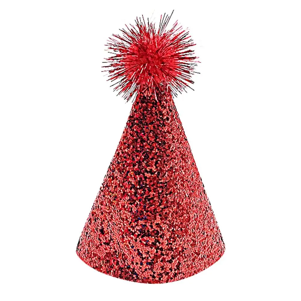 

Pets Accessories Decorative Pet Birthday Hat Adjustable Foldable Dog Sparkling Hat with Ball Cat Sequin Cap for Party