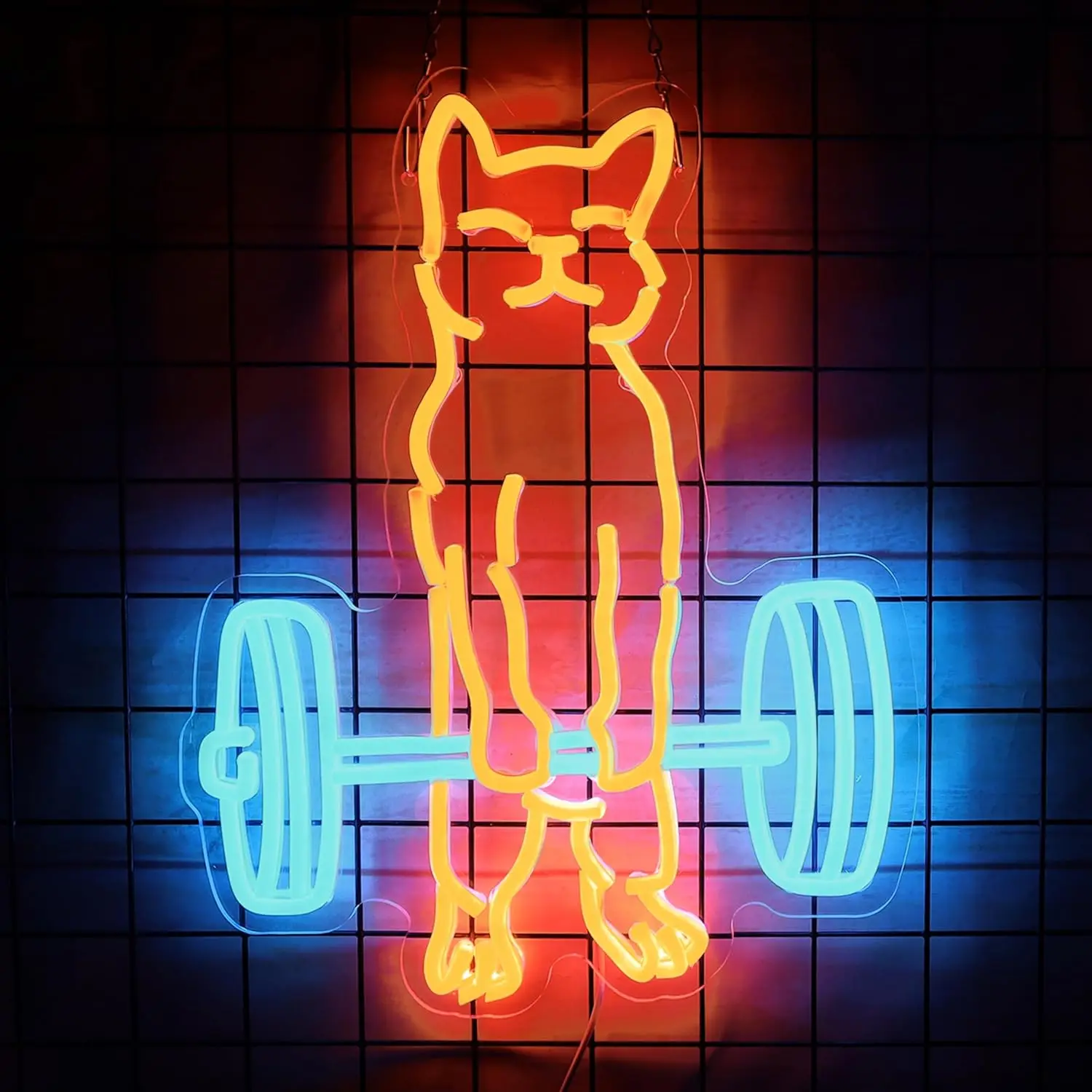 

Funny Cat Neon Sign USB Powered Gym LED Light for Garage Bar Gaming Room Bedroom Aesthetic Decoration Gift Art Wall Light