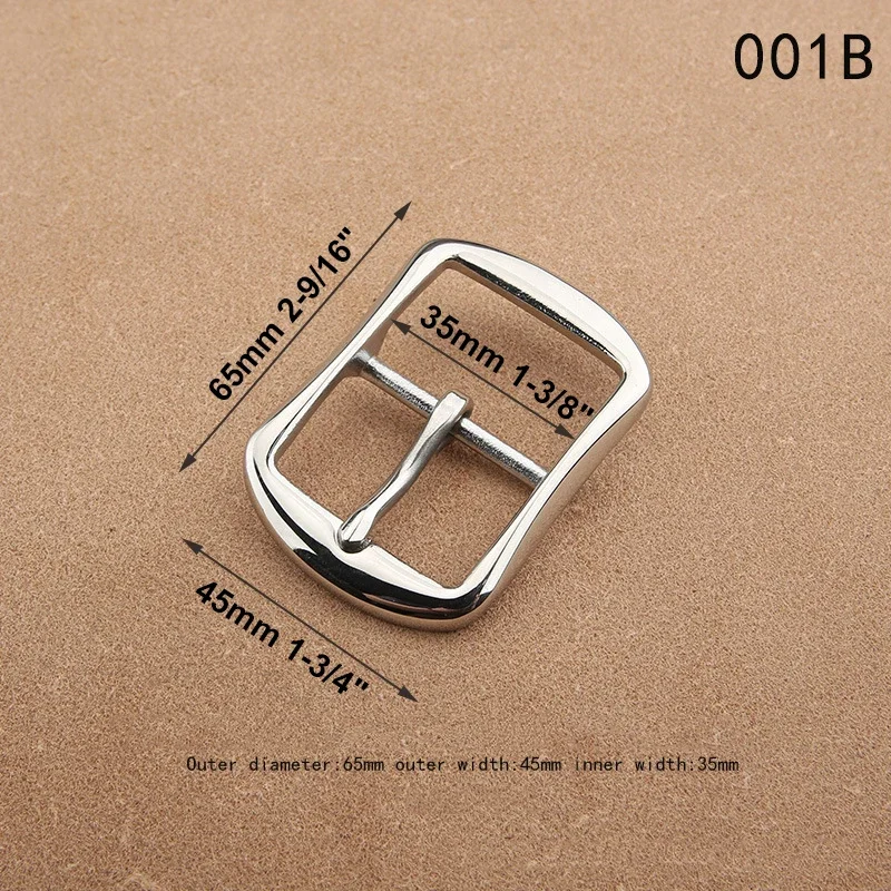 1piece 35mm Belt Buckle 304Stainless Steel Double Loop Pin Buckle Waistband Head for Leather Craft Belt Strap Webbing Parts