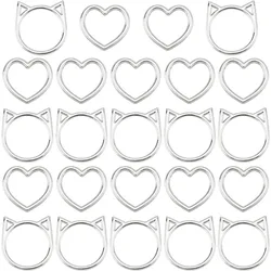 24pcs Alloy Linking Rings Sliver Multi-Purpose Metal O Ring for Gothic Punk Choker