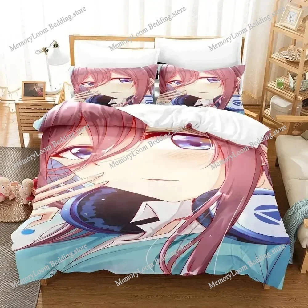 Quintessential Quintuplets Fun Cartoon Poster Sheets Quilt Covers Bedding Dormitory Soft Warm Cozy Breathable Bed Sheet Set