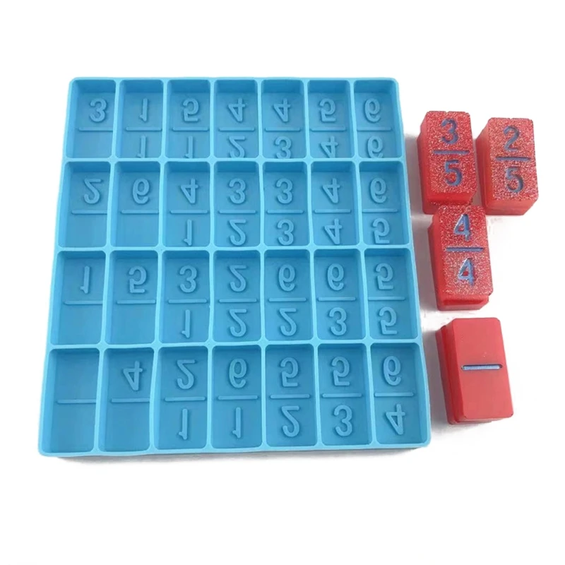 Domino Game Toys Epoxy Resin Mold Number Dominoes Casting Silicone Mould DIY Crafts Polymer Clay Jewelry Making Tool