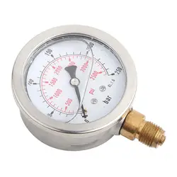 63mm Hydraulic Water Pressure Gauge 0-250Bar G1/4 3750PSI Dial Meter