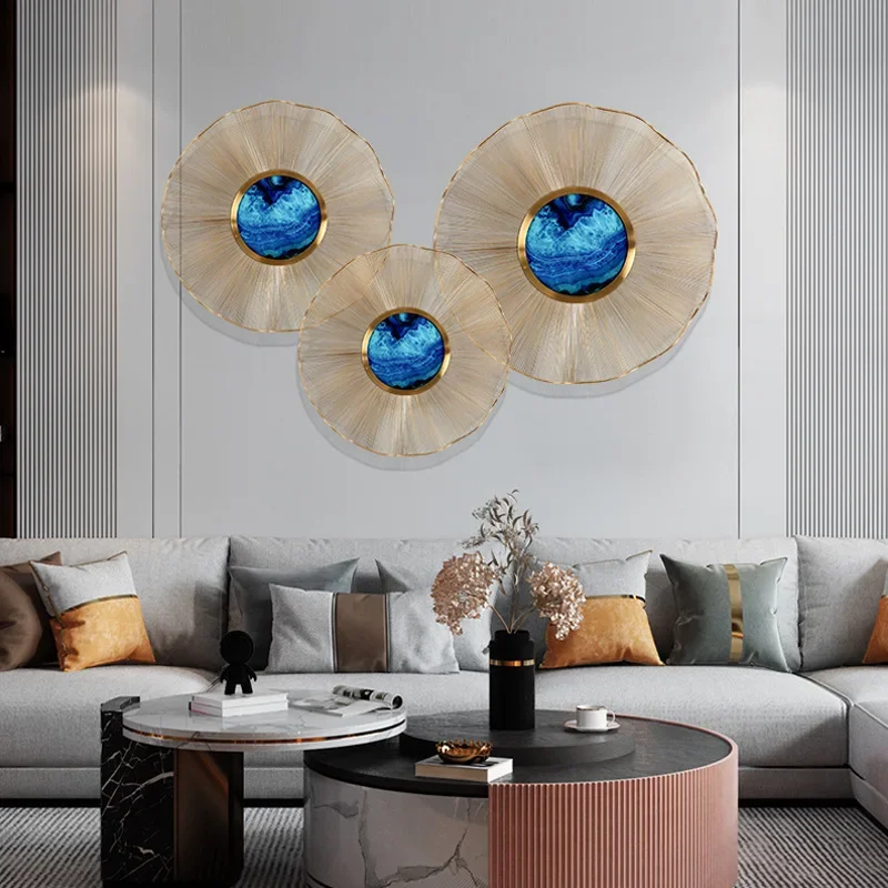 

Nordic light luxury sun flower wall decoration metal wall decoration modern creative porch wall hanging part