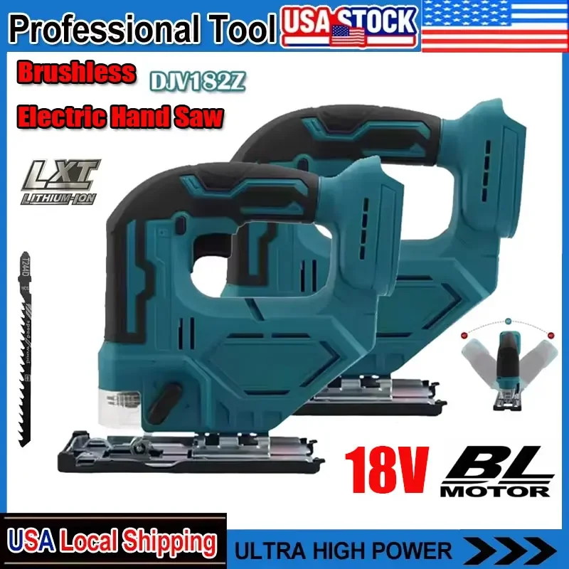 

Подходит для Makita DJV182, 18 В, бесщеточный лобзик, электрический лобзик 340 Вт с пильным полотном, аккумуляторная цилиндрическая ручка, лобзик без аккумулятора 18 В