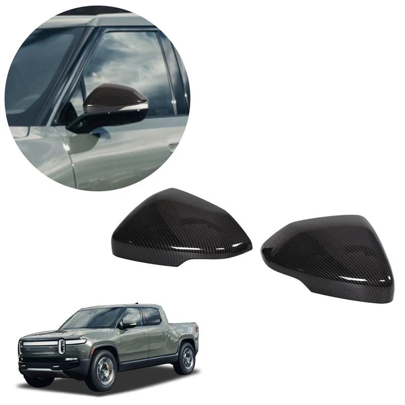 Door Rear View Mirror Cover Cap For Rivian R1T R1S 2022 2023, ABS Side View Mirror Cover Protective Trim