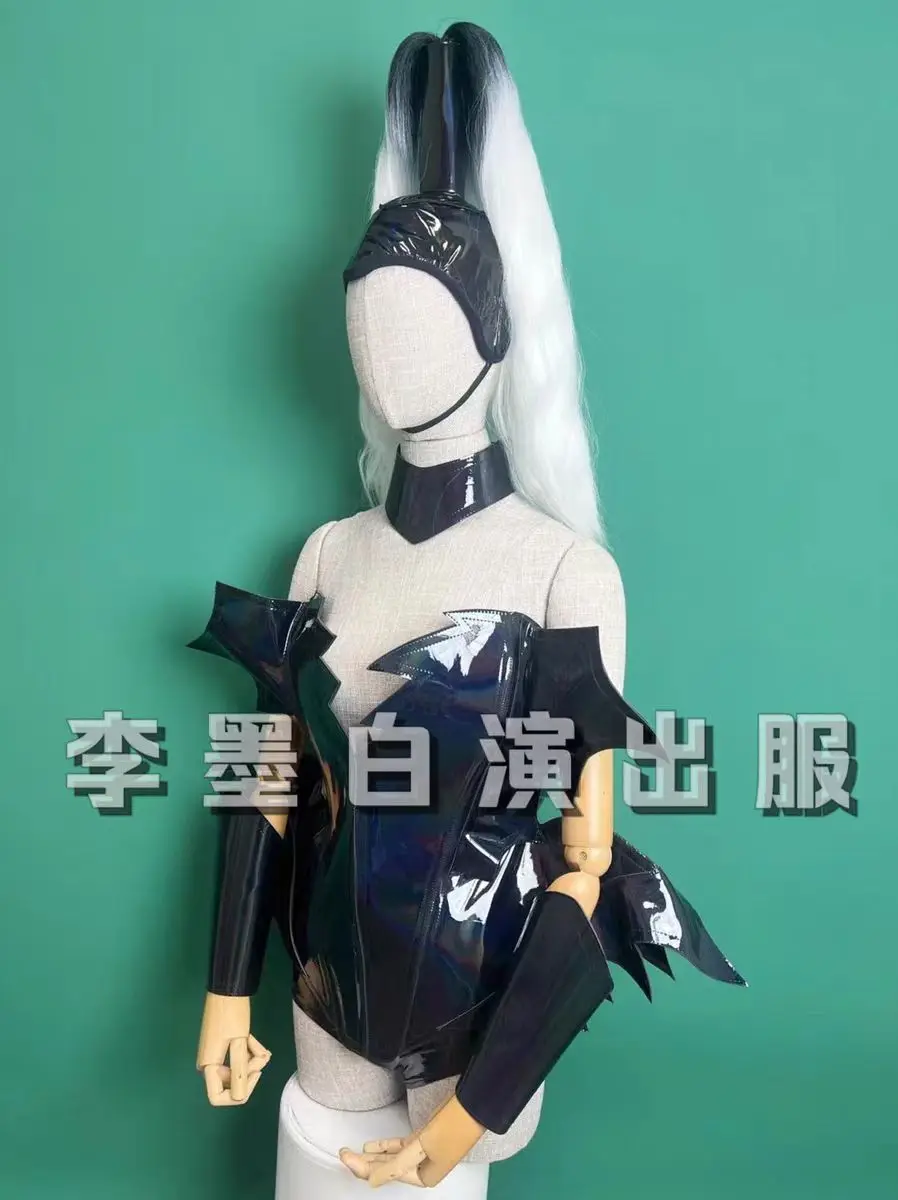 Kostium na Halloween, seksowna, lakierowana zbroja, strój interaktywny na występy, do baru, klubu nocnego, dla wokalistki, na scenę taneczną.