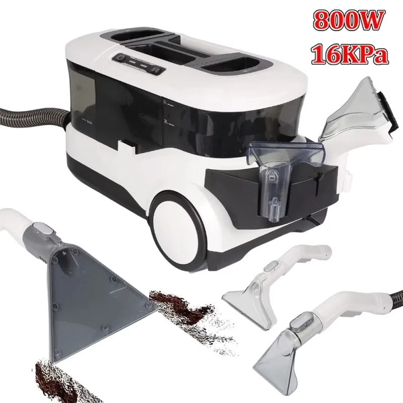 Nettoyeur de tapis portable 800W, 16Kpa, filaire, machine de nettoyage des taches, tissu humide, canapé, nettoyage des animaux domestiques, machine portable