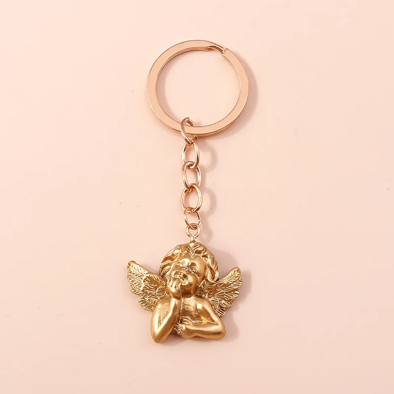 Cute Resin Angel Keychain Mini Musical Instrument Key Ring Pendants for Car Keyholder Handbag Decor Jewelry Gifts for Girls