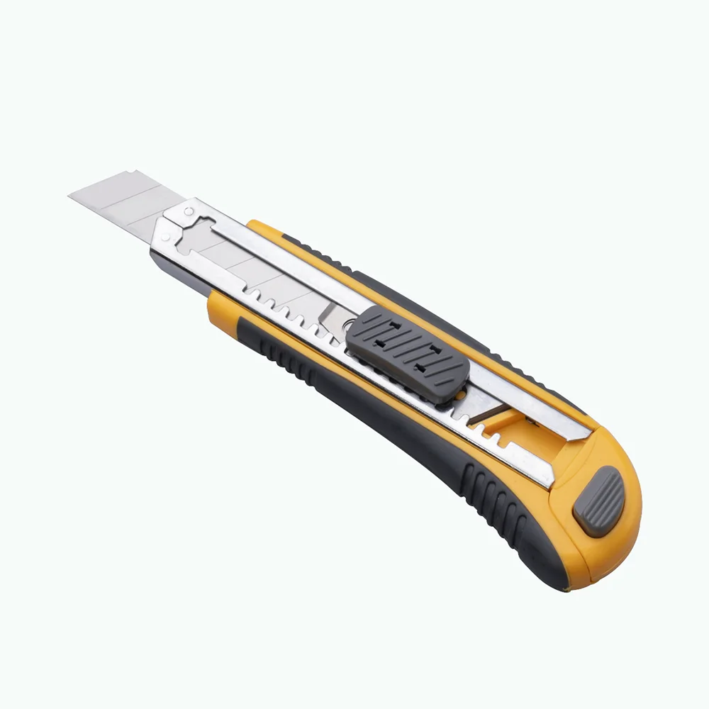 

Trimming Knifes Auto Loading 18mm Snap off Blade Utility Knife with Rubber Plastic Handle Use for Carton Kraft Wallpaper Cutter