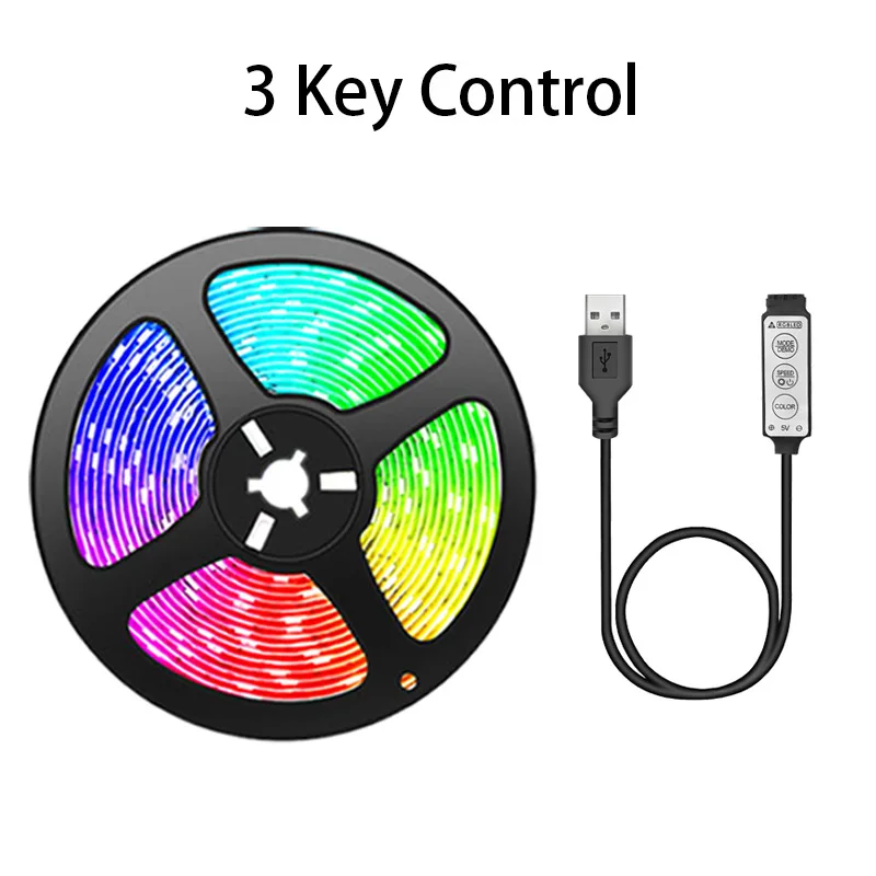 Bluetooth App Control LED Strip Light, Fita flexível USB, Fita de diodo para TV Backlight, Decoração do quarto de casa, RGB 5050, 5V