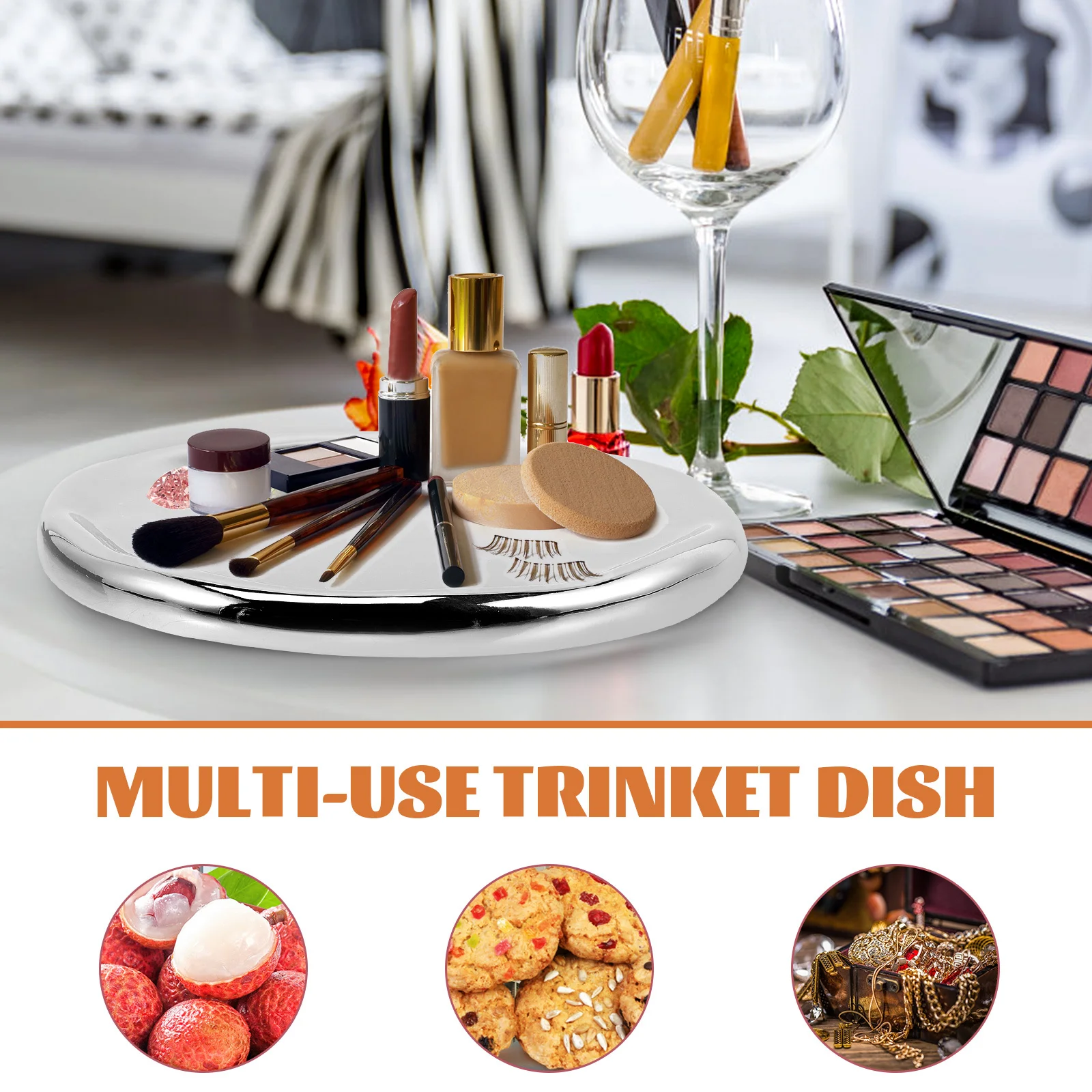 

Керамическая тарелка, элегантный поднос для безделушек, держатель для сережек, домашняя настольная декоративная тарелка для хранения