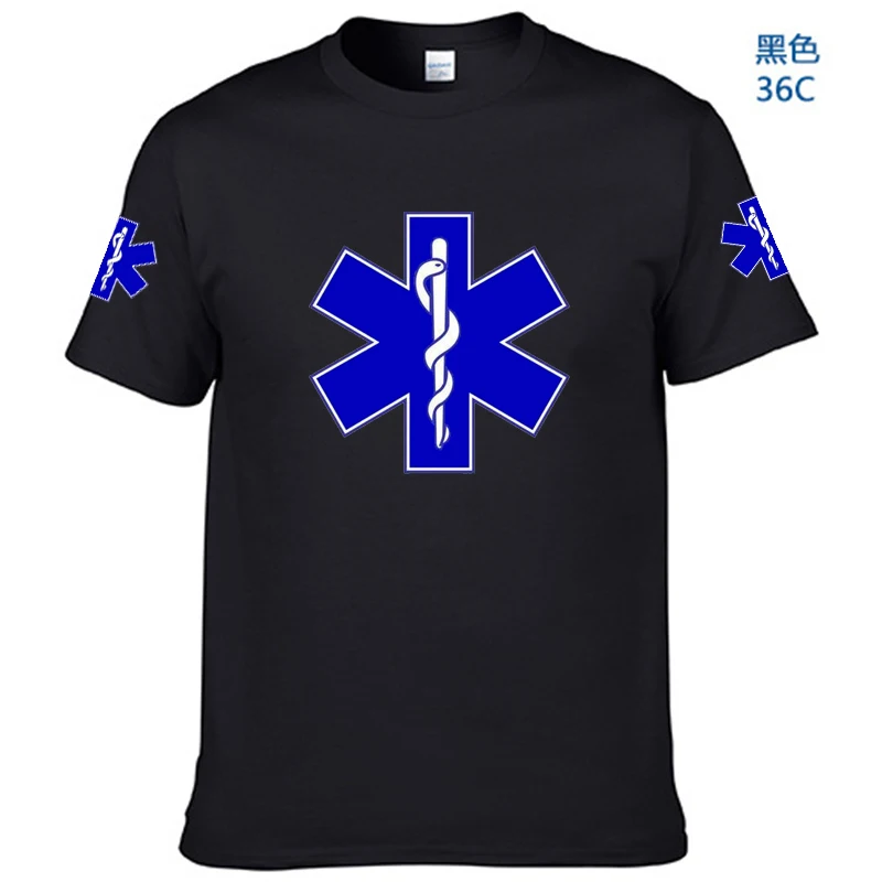 EMT Emergency Ambulance Printed 100% cotton T Shirt Men Fashion Summer Streetwear O-Neck T-Shirt Casual temperament Short Sleeve