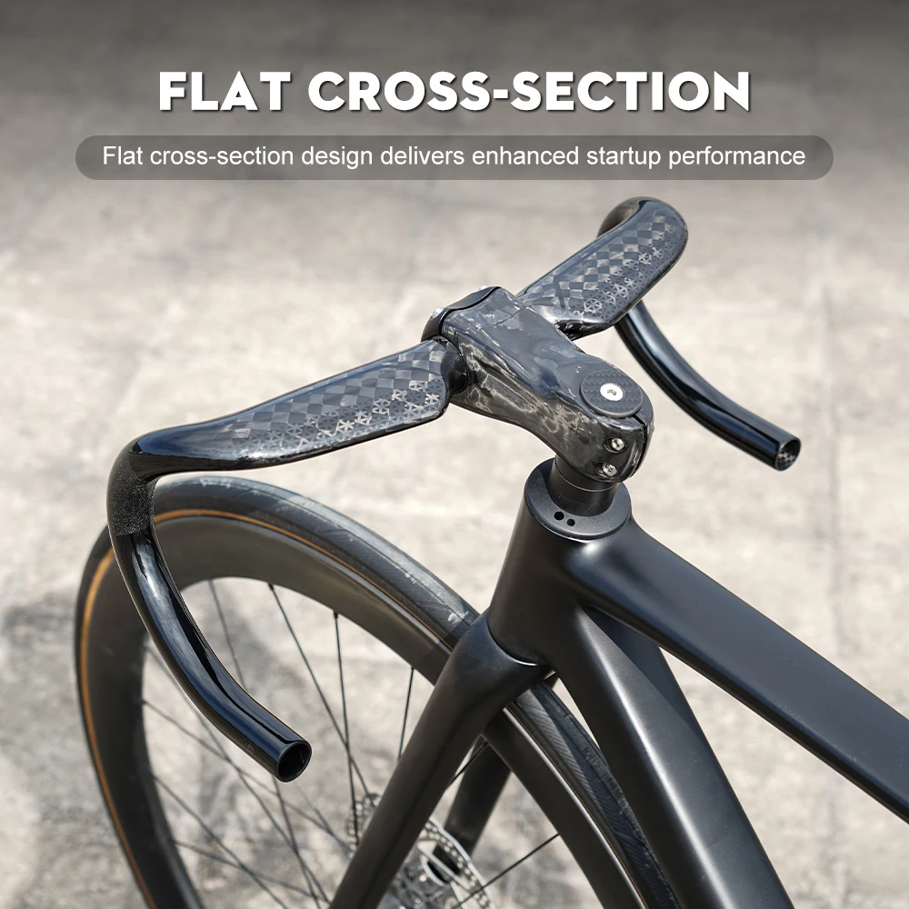TOSEEK 8K Glänzender Rennrad-Carbonlenker 380/400/420/440mm mit interner Kabelführung, Fahrradlenker, Fahrradzubehör – Detail 6