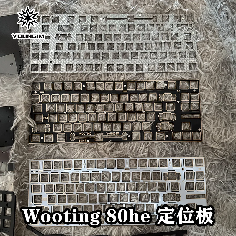 For Wooting 80HE Sound Package Custom FR4/CF Positioning Plate PORON Sandwich Cotton IXPE Axis Underlay Keyboard Accessories