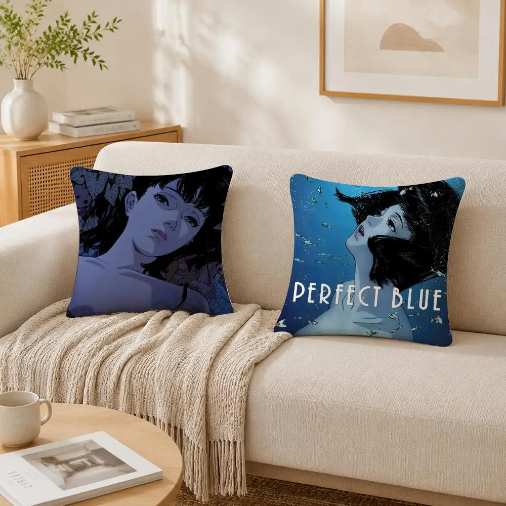 Horror Pretty Anime P-Perfect Blue Cushion Cover Plush Decorative Pillow Case With Hidden Zipper Cutecore Room Decor For Home