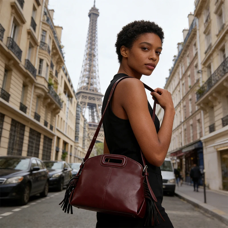 

Leather Tassel Bag High-quality Ladies Shopping All-match Fashion Shoulder Strap Crossbody Handbag