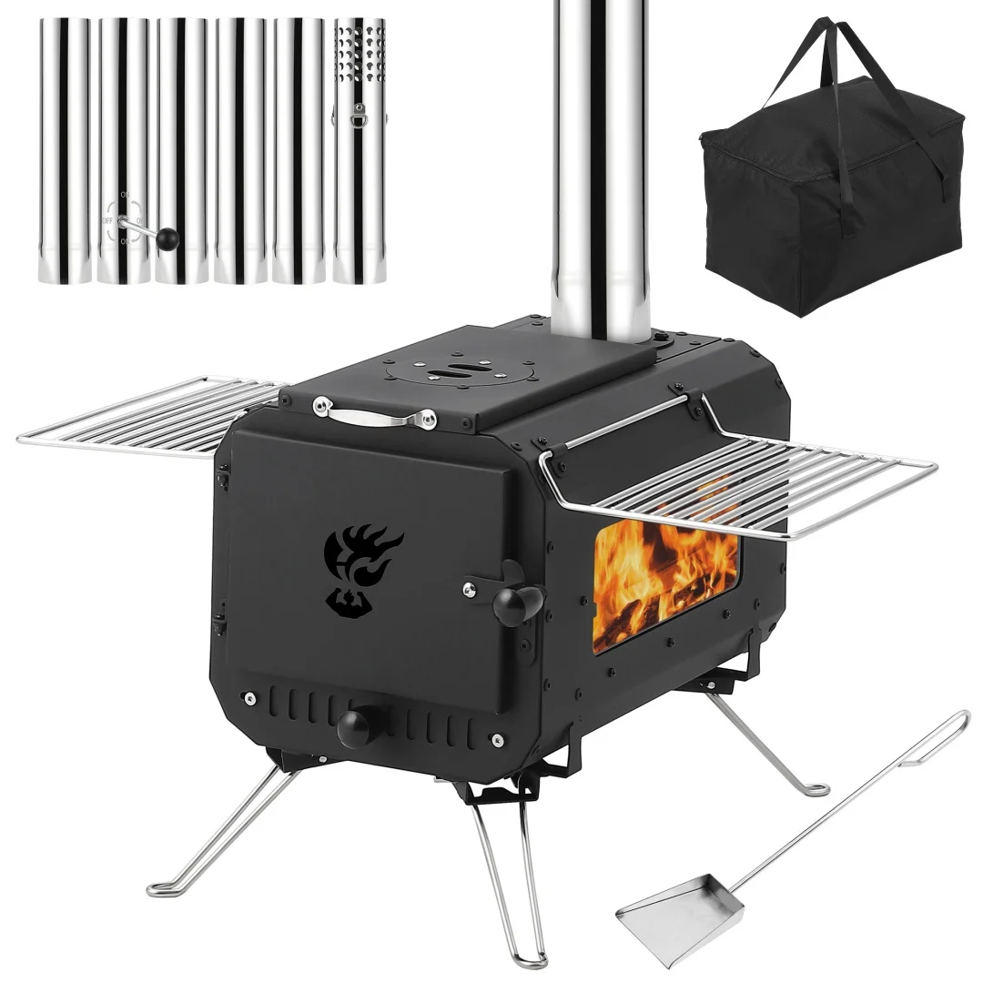 Outdoor Portable Wood Stove, Tent Stove, Wood Burning Stove for Camping, Cast Iron Wood Stove, Tent Heaters for Camping