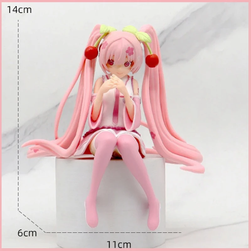 Nieuwe Hatsune Miku Anime Figuur Speelgoed Roze Kers Jurk MIKU Kawaii Cartoon PVC Action Beeldje Model Poppen Verjaardagen Geschenken Kids