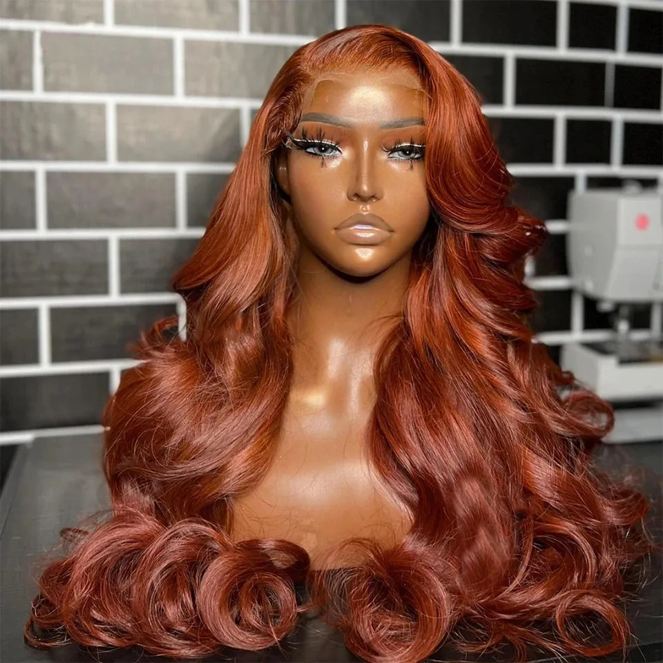 Women's Dark Orange wig Body Wave Fashion Comfortable glueless Women's wig 100% human hair HD full lace human hair wig