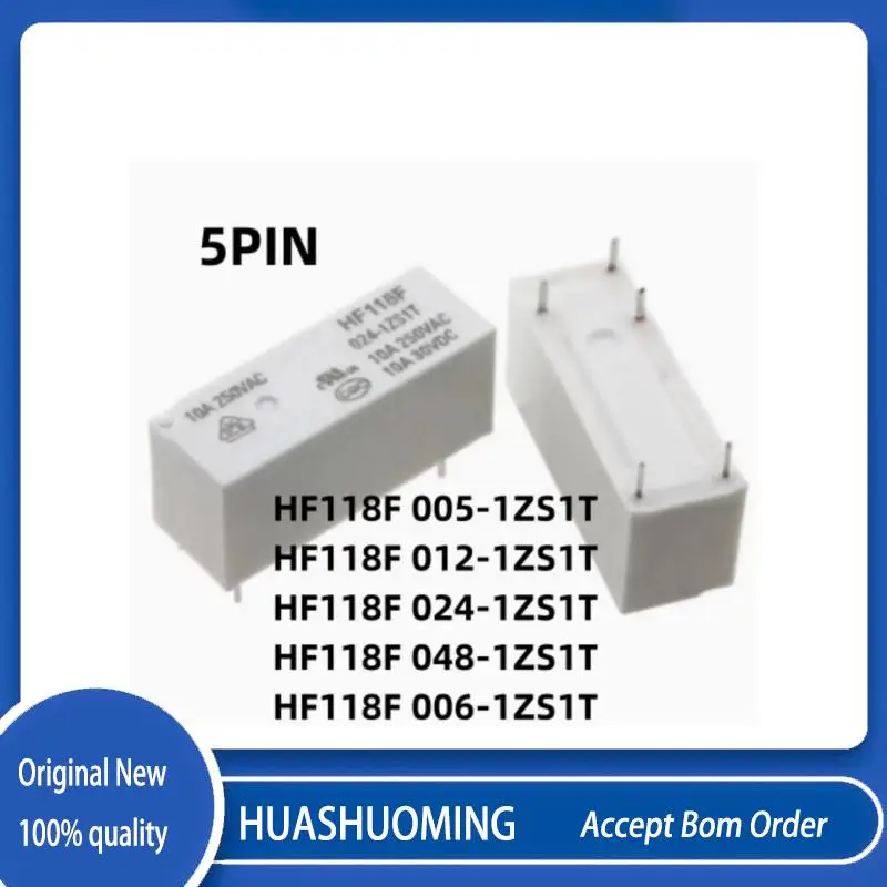 NEW 10PCS/LoT HF118F-005-1ZS1T  HF118F-012-1ZS1T  HF118F 024-1ZS1T  HF118F-006-1ZS1T HF118F-048-1ZS1T  HF118F 048-1ZS1 5PIN  10A