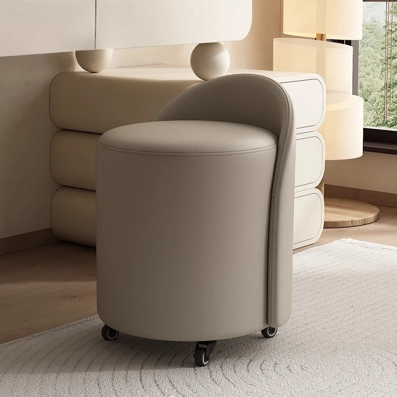 

Furniture for small-sized apartments stool modern simple high-end solid wood dressing stool backrest living room shoe chang
